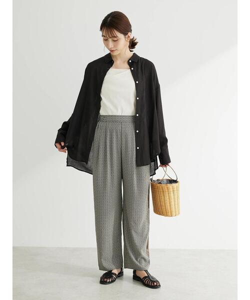 Green　Parks（グリーンパークス）の「ワッシャービッグシャツ（シャツ/ブラウス・レディース・ブラウン/オフホワイト/ブラック/サックスブルー・FREE）」の15枚目の写真