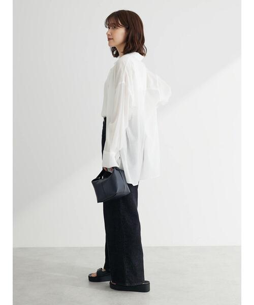 Green　Parks（グリーンパークス）の「ワッシャービッグシャツ（シャツ/ブラウス・レディース・ブラウン/オフホワイト/ブラック/サックスブルー・FREE）」の21枚目の写真