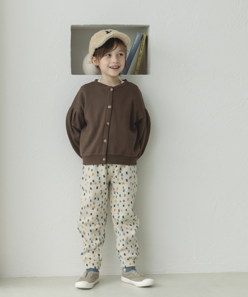 pairmanon（ペアマノン）の「裏起毛 ボリューム袖 前釦開き カーディガン（カーディガン/ボレロ・キッズ・ミント/ブラウン/ピンク・90/120/130/110/140/100/150）」の5枚目の写真