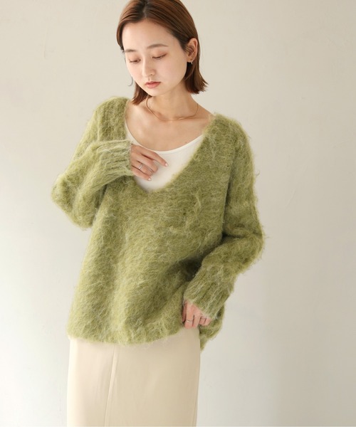 CLEIO（クレイオ）の「【CLEIO】シャギーUネックニット（ニット/セーター・レディース・ブラウン/グリーン/ベージュ/ライトグレー・FREE）」の20枚目の写真