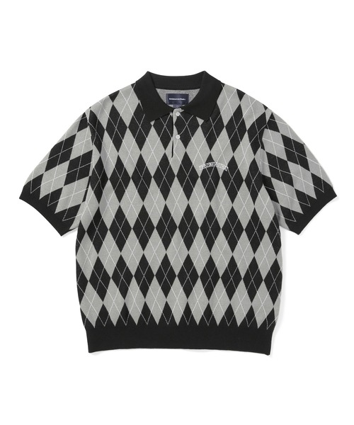 thisisneverthat(ディスイズネバーザット)の「Argyle S/S Knit Polo(ニット/セーター・メンズ・ブラック/ブルー/ネイビー・XL/M/L/S)」の1枚目の写真