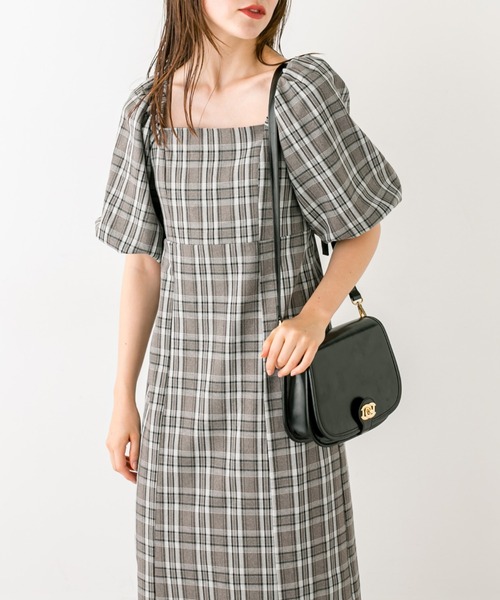 OLIVE des OLIVE（オリーブデオリーブ）の「バックオープンワンピース　1032090110（ワンピース・レディース・ブルー/ブラック/チェック・FREE）」の3枚目の写真