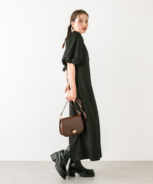 OLIVE des OLIVE（オリーブデオリーブ）の「バックオープンワンピース　1032090110（ワンピース・レディース・ブルー/ブラック/チェック・FREE）」の5枚目の写真