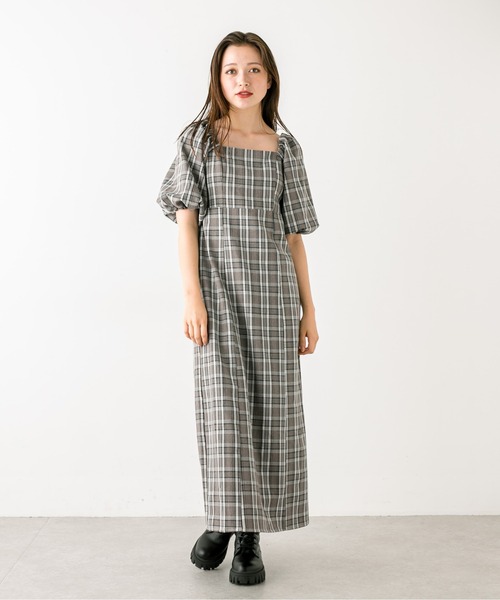 OLIVE des OLIVE（オリーブデオリーブ）の「バックオープンワンピース　1032090110（ワンピース・レディース・ブルー/ブラック/チェック・FREE）」の21枚目の写真