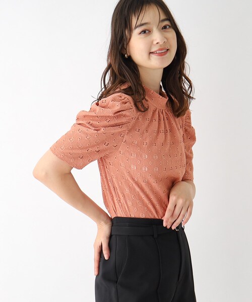 index（インデックス）の「◆ハイネックタックスリーブカットソー/ボリューム袖【洗濯機洗い可】（Tシャツ/カットソー・レディース・オフホワイト/ダークオレンジ/ブラック・36/38/42/40）」の18枚目の写真