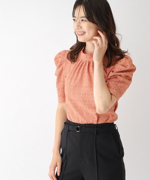 index（インデックス）の「◆ハイネックタックスリーブカットソー/ボリューム袖【洗濯機洗い可】（Tシャツ/カットソー・レディース・オフホワイト/ダークオレンジ/ブラック・36/38/42/40）」の20枚目の写真