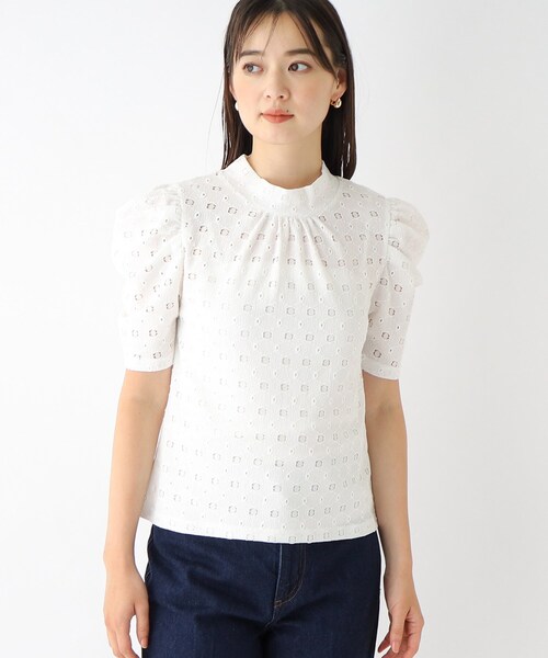 index（インデックス）の「◆ハイネックタックスリーブカットソー/ボリューム袖【洗濯機洗い可】（Tシャツ/カットソー・レディース・オフホワイト/ダークオレンジ/ブラック・36/38/42/40）」の10枚目の写真