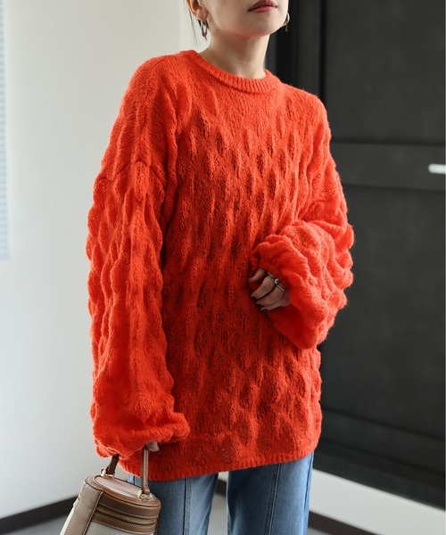 セール】ぽこぽこシアーニット / オーバーサイズニット（ニット