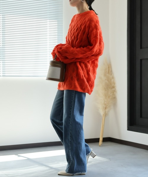 セール】ぽこぽこシアーニット / オーバーサイズニット（ニット