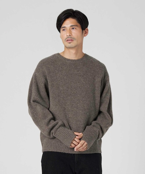 Salt&Pepper（ソルトアンドペッパー）の「【Salt&Pepper】ＷＯＯＬシャギークルーネックニット（ニット/セーター・メンズ・ブルー/ダークグレー/ベージュ・XL/M/L）」の3枚目の写真