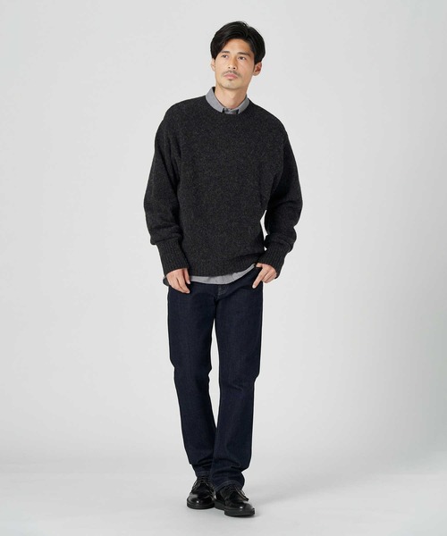 Salt&Pepper（ソルトアンドペッパー）の「【Salt&Pepper】ＷＯＯＬシャギークルーネックニット（ニット/セーター・メンズ・ブルー/ダークグレー/ベージュ・XL/M/L）」の8枚目の写真