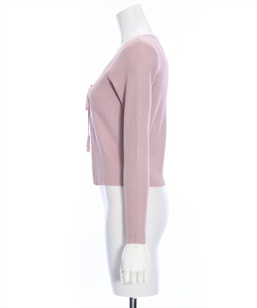 clear(クリア)の「リボンニットカーディガン&ニットキャミソールセット≪2024SS≫(アンサンブル・レディース・ブルー/ピンク/ブラック/アイボリー/グレイッシュベージュ・F)」の7枚目の写真