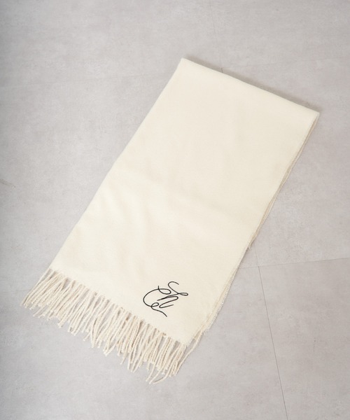 Chico（チコ）の「【WEB限定/REVIVAL】刺繍入り無地ストール（マフラー・レディース・ブラック/アイボリー/グレー・FREE）」の18枚目の写真