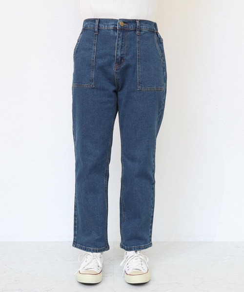 evernavy（エバーネイビー）の「ストレッチベイカーデニムパンツ（デニムパンツ・レディース・ブルー・M/L）」の16枚目の写真