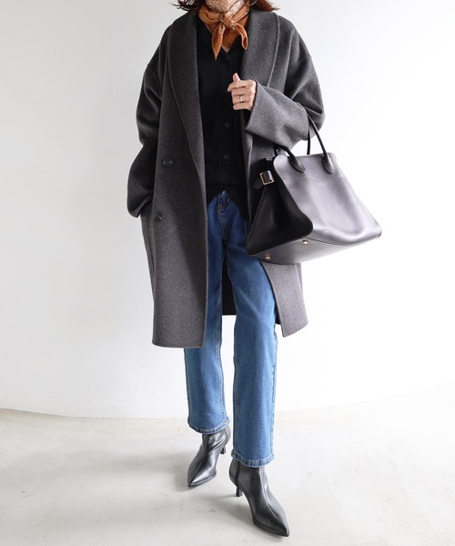 evernavy（エバーネイビー）の「ストレッチベイカーデニムパンツ（デニムパンツ・レディース・ブルー・M/L）」の4枚目の写真