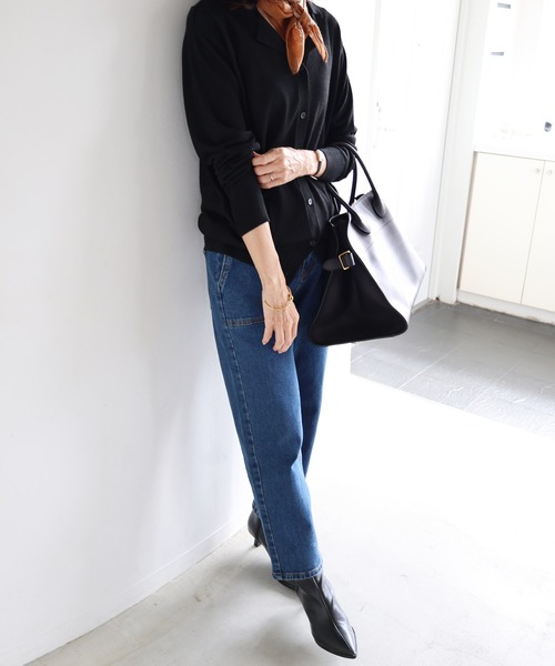 evernavy（エバーネイビー）の「ストレッチベイカーデニムパンツ（デニムパンツ・レディース・ブルー・M/L）」の5枚目の写真