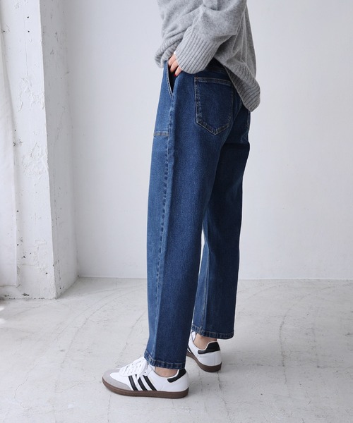 evernavy（エバーネイビー）の「ストレッチベイカーデニムパンツ（デニムパンツ・レディース・ブルー・M/L）」の11枚目の写真