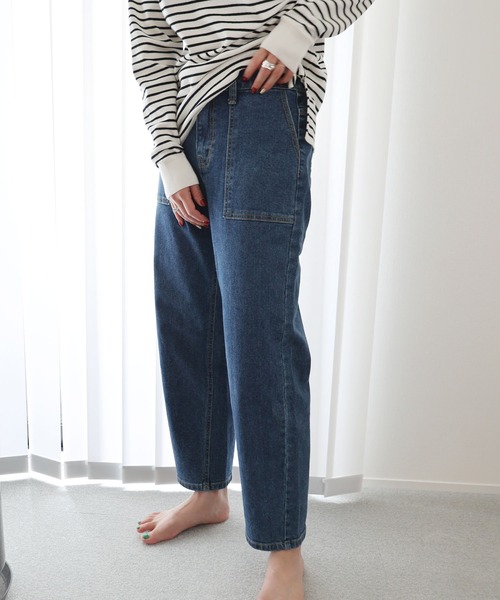 evernavy（エバーネイビー）の「ストレッチベイカーデニムパンツ（デニムパンツ・レディース・ブルー・M/L）」の14枚目の写真