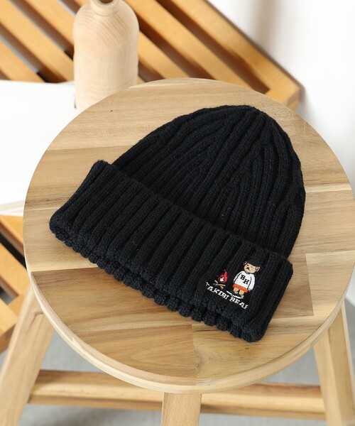 BEAMS HEART（ビームスハート）の「【ユニセックス】タキビ ベアー ニット キャップ（ニットキャップ/ビーニー・メンズ・ネイビー/ブラック・ONE SIZE）」の6枚目の写真