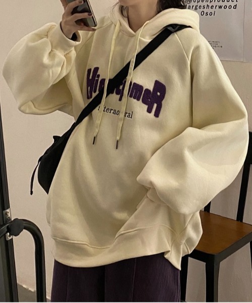 Burner（バーナー）の「【BURNER Recommend Select】パーカー カジュアル oku-tops-677707324215-23 U（パーカー・レディース・アイボリー/ネイビー/ピンク・M/L/XL）」の14枚目の写真