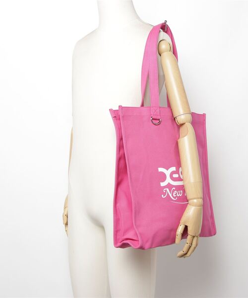 X-girl(エックスガール)の「X-girl NEW YORK CANVAS TOTE BAG(トートバッグ・レディース・ブラック/ピンク/ホワイト・ONE SIZE)」の14枚目の写真