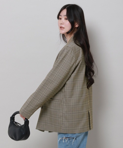 3.3 Field Trip （3.3フィールドトリップ）の「3.3 Field Trip／チェックジャケット 2977563（テーラードジャケット・レディース・グレー/ブラウン・FREE）」の7枚目の写真