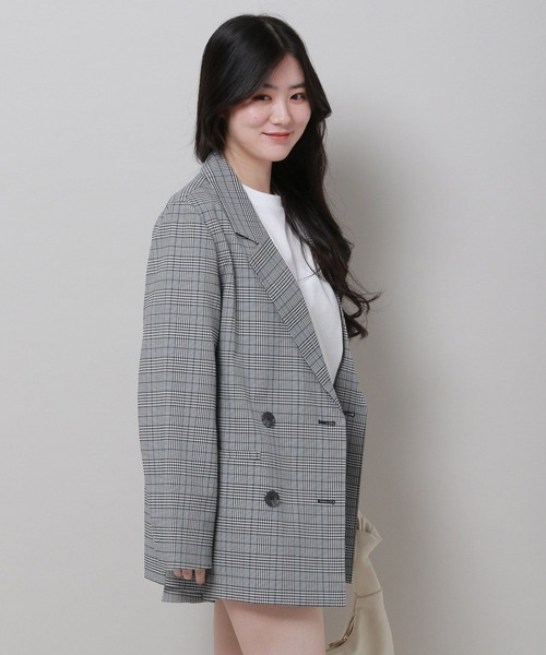 3.3 Field Trip （3.3フィールドトリップ）の「3.3 Field Trip／チェックジャケット 2977563（テーラードジャケット・レディース・グレー/ブラウン・FREE）」の13枚目の写真