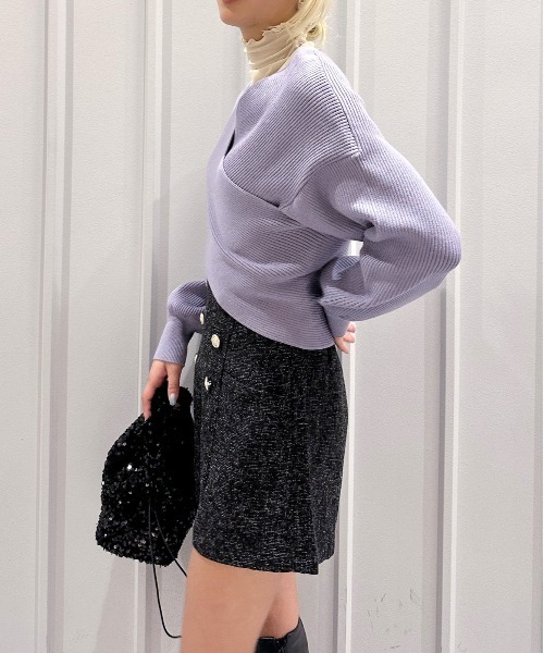 SpRay（スプレイ）の「カシュクールニット（ニット/セーター・レディース・ベージュ/ブルー/アイボリー/グレイッシュベージュ/ブラック/ピンク・FREE）」の13枚目の写真