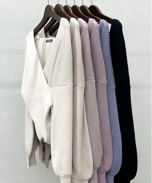 SpRay（スプレイ）の「カシュクールニット（ニット/セーター・レディース・ベージュ/ブルー/アイボリー/グレイッシュベージュ/ブラック/ピンク・FREE）」の16枚目の写真