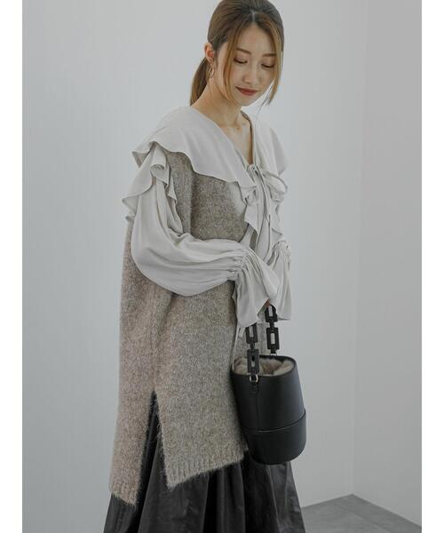 Te chichi(テチチ)の「起毛ロングベスト(ニット/セーター・レディース・グレー/モカ・F)」の3枚目の写真