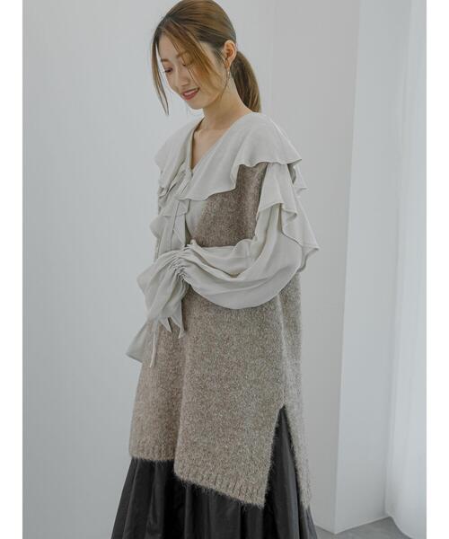 Te chichi(テチチ)の「起毛ロングベスト(ニット/セーター・レディース・グレー/モカ・F)」の13枚目の写真