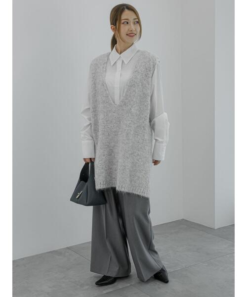 Te chichi(テチチ)の「起毛ロングベスト(ニット/セーター・レディース・グレー/モカ・F)」の12枚目の写真
