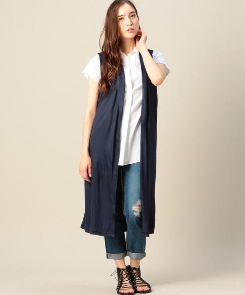 BEAUTY&YOUTH UNITED ARROWS(ビューティーアンドユースユナイテッドアローズ)の「BY レーヨンマキシジレ◆(ベスト・レディース・ブラック/ネイビー・フリー)」の2枚目の写真