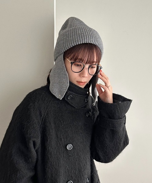 DISCOAT（ディスコート）の「イヤーフラップ付ニットキャップ（ニットキャップ/ビーニー・レディース・グレー/ブラック/アイボリー・FREE）」の18枚目の写真