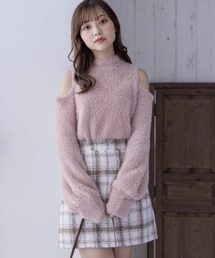 clear | フェザーオープンショルダーニットトップス≪2023AW新作≫(ニット/セーター)