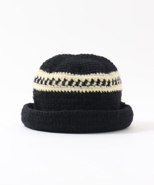 B.C STOCK（ベーセーストック）の「【SUBLIME/サブライム】別注 HANDKNIT HAT（ハット・メンズ・ネイビー/ブラック・FREE）」の3枚目の写真