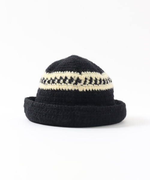 B.C STOCK（ベーセーストック）の「【SUBLIME/サブライム】別注 HANDKNIT HAT（ハット・メンズ・ネイビー/ブラック・FREE）」の4枚目の写真