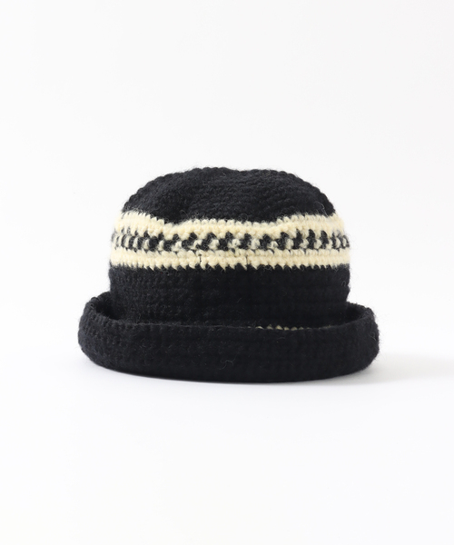 B.C STOCK（ベーセーストック）の「【SUBLIME/サブライム】別注 HANDKNIT HAT（ハット・メンズ・ネイビー/ブラック・FREE）」の5枚目の写真