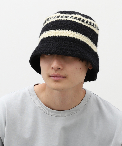 B.C STOCK（ベーセーストック）の「【SUBLIME/サブライム】別注 HANDKNIT HAT（ハット・メンズ・ネイビー/ブラック・FREE）」の14枚目の写真