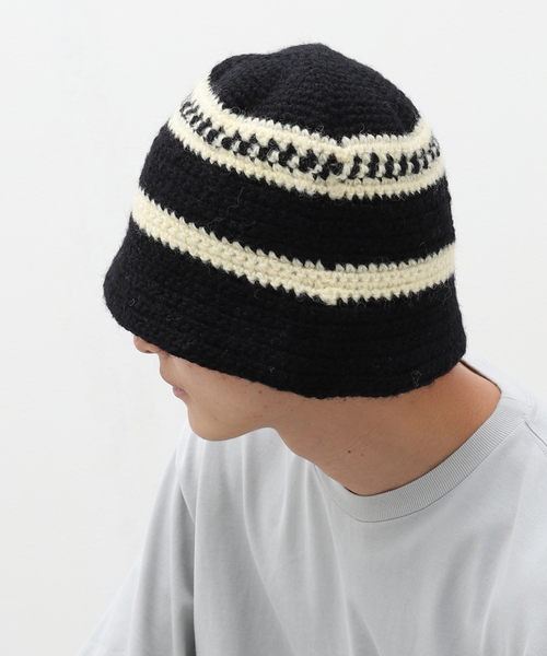 B.C STOCK（ベーセーストック）の「【SUBLIME/サブライム】別注 HANDKNIT HAT（ハット・メンズ・ネイビー/ブラック・FREE）」の15枚目の写真