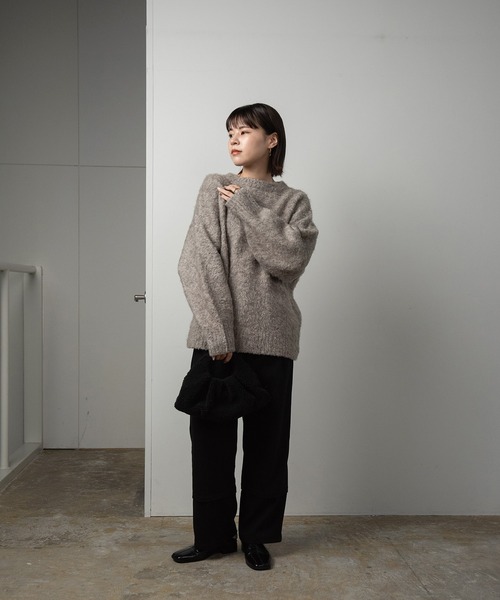 Amiur（エミレ）の「crew neck shaggy knit（ニット/セーター・レディース・パープル/モカ/ライトグレー・FREE）」の12枚目の写真