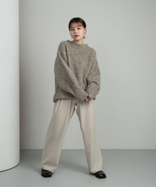 Amiur（エミレ）の「crew neck shaggy knit（ニット/セーター・レディース・パープル/モカ/ライトグレー・FREE）」の15枚目の写真