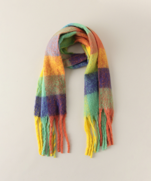 Simplicite（サンプリシテ）の「ブークレ柄マフラー（マフラー・レディース・イエロー/ピンク・FREE）」の2枚目の写真