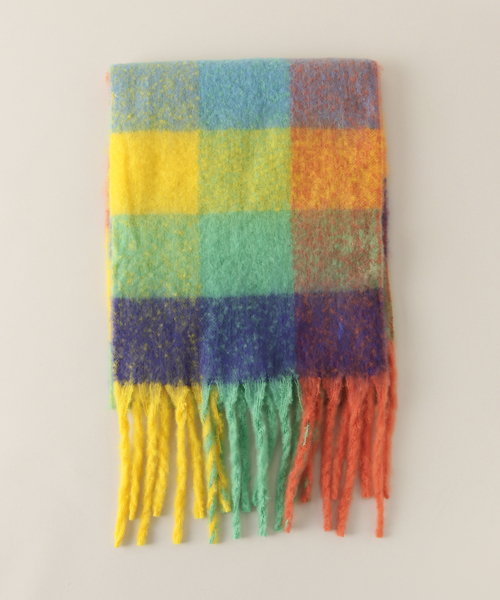 Simplicite（サンプリシテ）の「ブークレ柄マフラー（マフラー・レディース・イエロー/ピンク・FREE）」の3枚目の写真