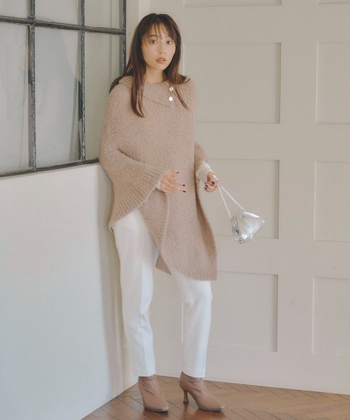 Droite lautreamont（ドロワットロートレアモン）の「両面起毛センタープレスパンツ≪洗濯機で洗える≫（スラックス・レディース・ブラック/オフホワイト/イエロー・M/S）」の10枚目の写真