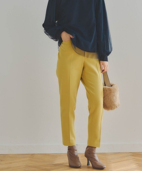 Droite lautreamont（ドロワットロートレアモン）の「両面起毛センタープレスパンツ≪洗濯機で洗える≫（スラックス・レディース・ブラック/オフホワイト/イエロー・M/S）」の16枚目の写真