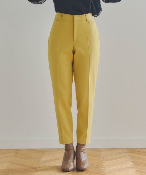 Droite lautreamont（ドロワットロートレアモン）の「両面起毛センタープレスパンツ≪洗濯機で洗える≫（スラックス・レディース・ブラック/オフホワイト/イエロー・M/S）」の17枚目の写真