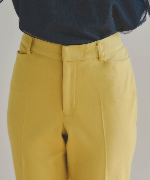 Droite lautreamont（ドロワットロートレアモン）の「両面起毛センタープレスパンツ≪洗濯機で洗える≫（スラックス・レディース・ブラック/オフホワイト/イエロー・M/S）」の18枚目の写真