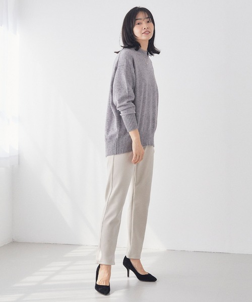 CROSS FUNCTION（クロスファンクション）の「なめらか肌ざわり 裏起毛イージーパンツ【CF/クロスファンクション】（その他パンツ・レディース・ライトインディゴブルー/アイボリー/チャコールグレー/インディゴブルー/ブラック/ピンク/グリーン/ベージュ/ダークグレー/ダークインディゴブルー/ブラック系その他/ブルー・S/L/LL/M）」の7枚目の写真