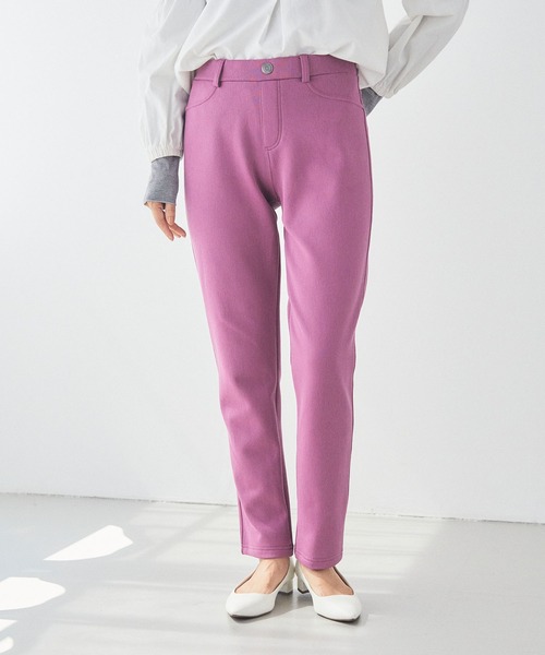 CROSS FUNCTION（クロスファンクション）の「なめらか肌ざわり 裏起毛イージーパンツ【CF/クロスファンクション】（その他パンツ・レディース・ライトインディゴブルー/アイボリー/チャコールグレー/インディゴブルー/ブラック/ピンク/グリーン/ベージュ/ダークグレー/ダークインディゴブルー/ブラック系その他/ブルー・S/L/LL/M）」の13枚目の写真